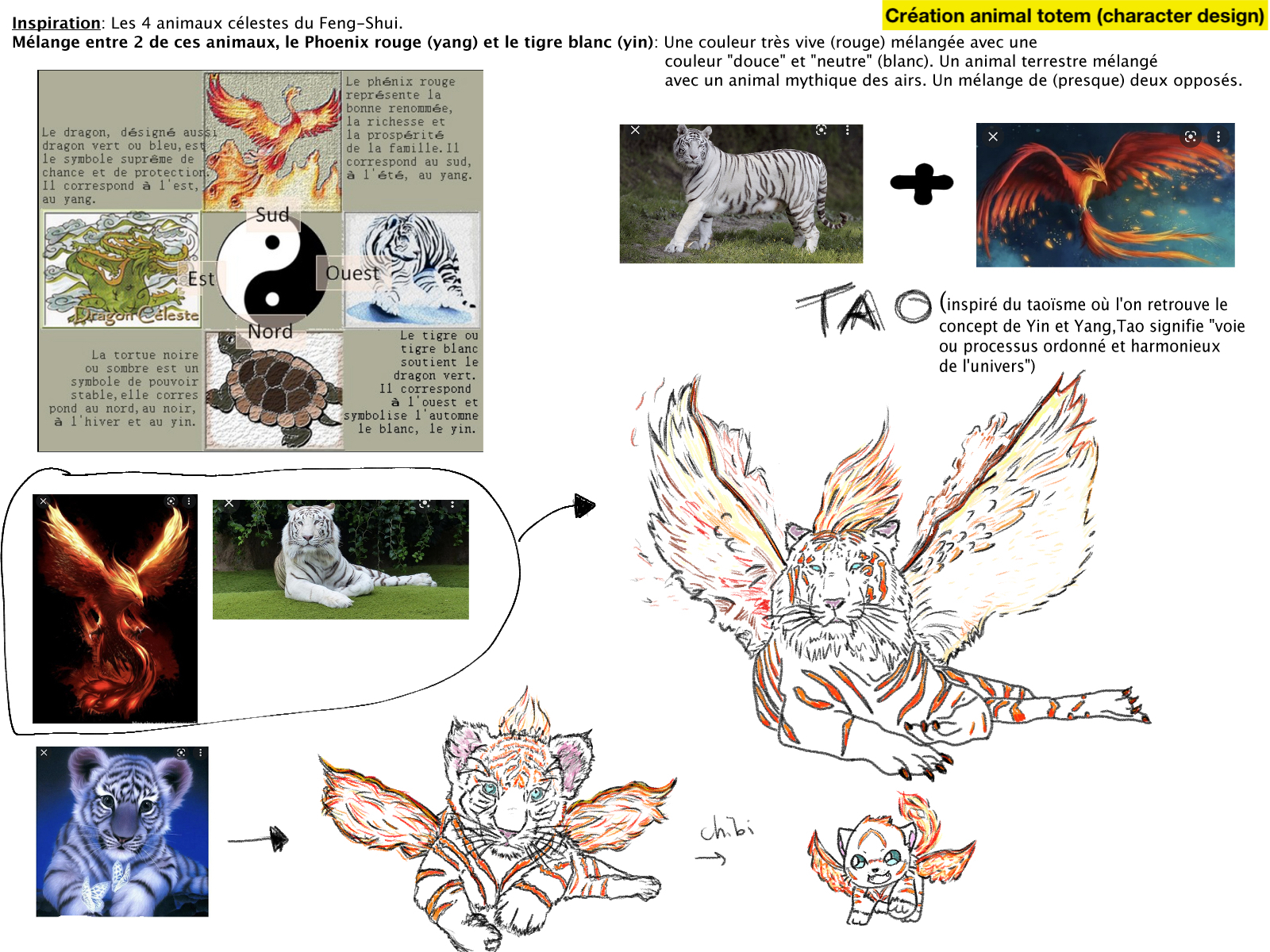 Création (character design Tigre-Phénix